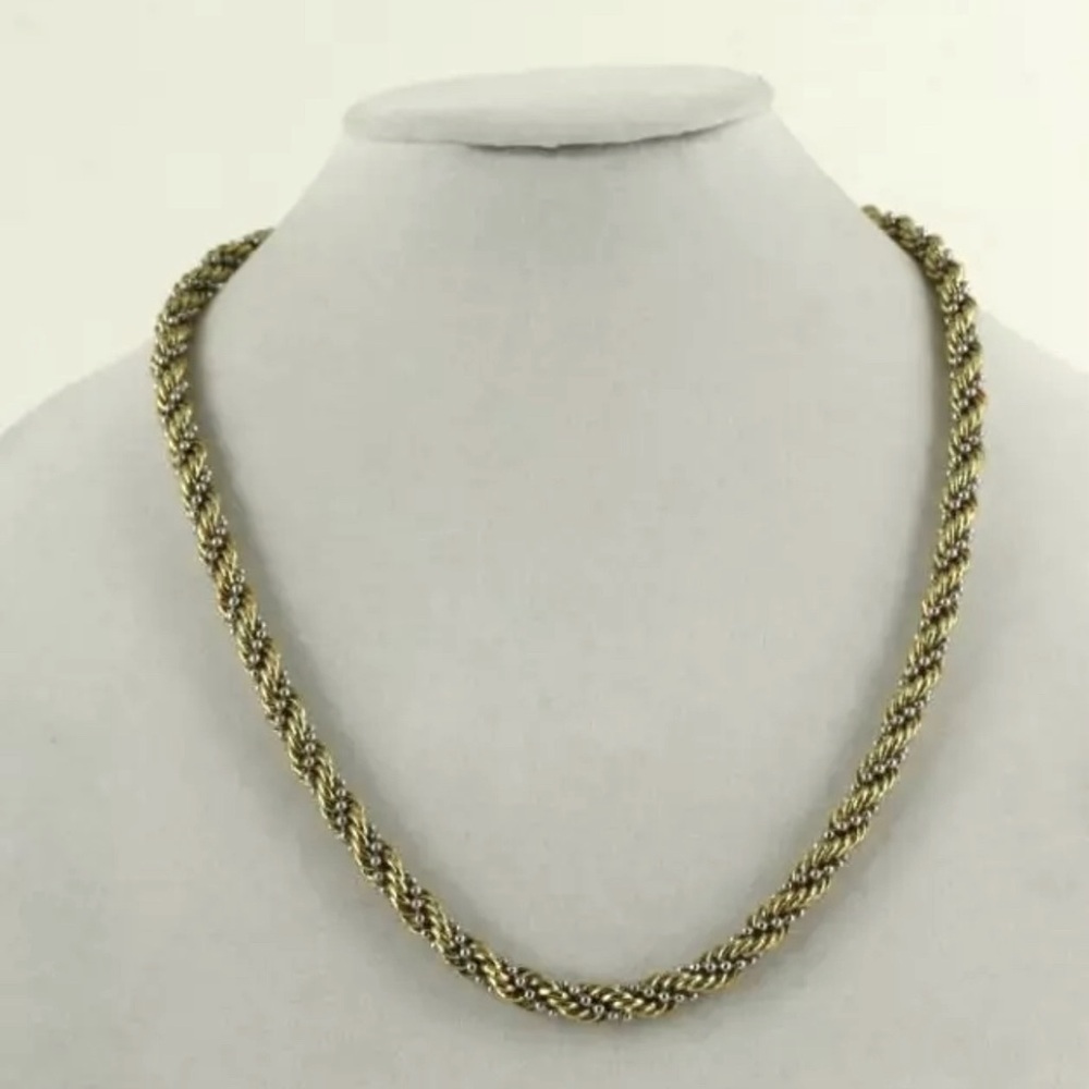 Costume Jewelry OROTON CHUNKY Twist Rope 8MM Gold & Silver Tone 30.5” Long